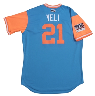 2017 Christian Yelich "Yeli" Miami Marlins Game Used 1st Ever Players Weekend Jersey Used on August 25, 26, & 27th (MLB Authenticated)